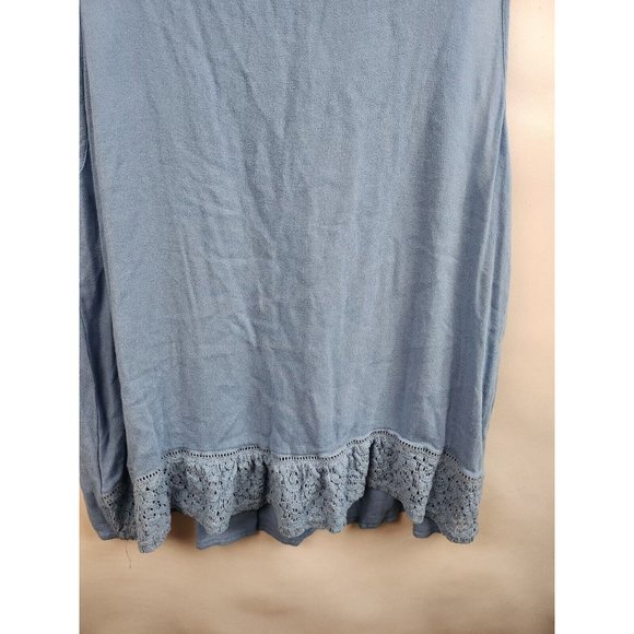 Anthropologie Hazel Blue Embroidered BOHO Peasant Sleeveless Top Large - Picture 8 of 8